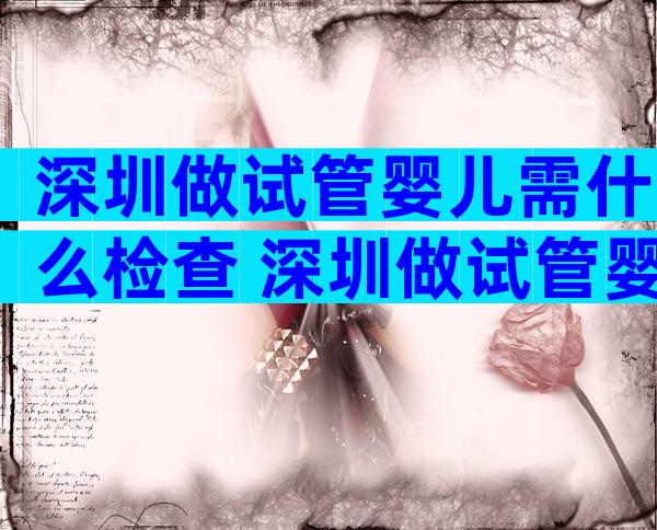 深圳做试管婴儿需什么检查 深圳做试管婴儿做哪些检查